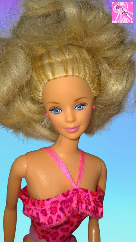 🏖️✨ 1998 Florida Vacation Barbie | 90s Leopard Print Swimsuit | Big Beach Curls ✨🏖️