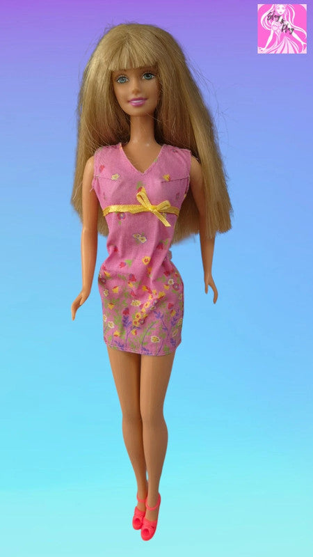 1999 Pretty Flowers Barbie | Pink Floral Dress | Vintage Springtime Doll