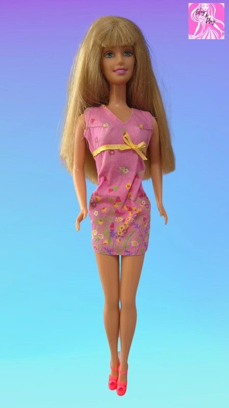 1999 Pretty Flowers Barbie | Pink Floral Dress | Vintage Springtime Doll