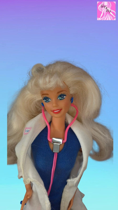 Dr. Barbie Hear Baby's Heartbeat Doll Multilingual 1993