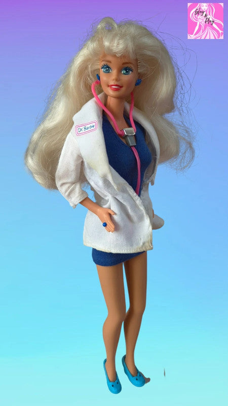 Dr. Barbie Hear Baby's Heartbeat Doll Multilingual 1993