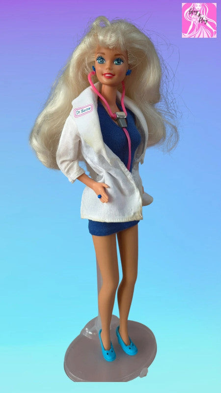Dr. Barbie Hear Baby's Heartbeat Doll Multilingual 1993