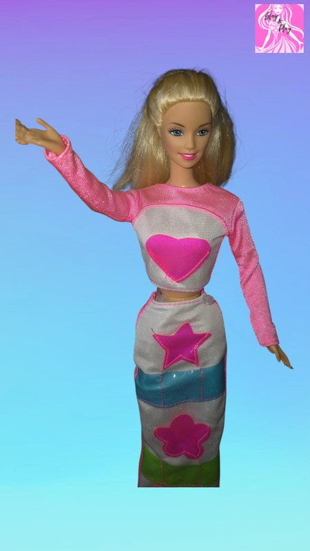 2000 Mattel Barbie Picture Pockets Barbie Neon Pink Outfit TLC