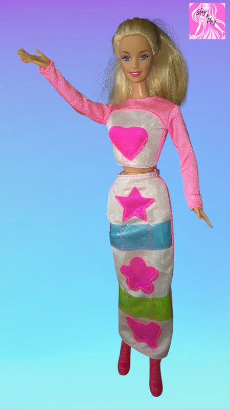 2000 Mattel Barbie Picture Pockets Barbie Neon Pink Outfit TLC
