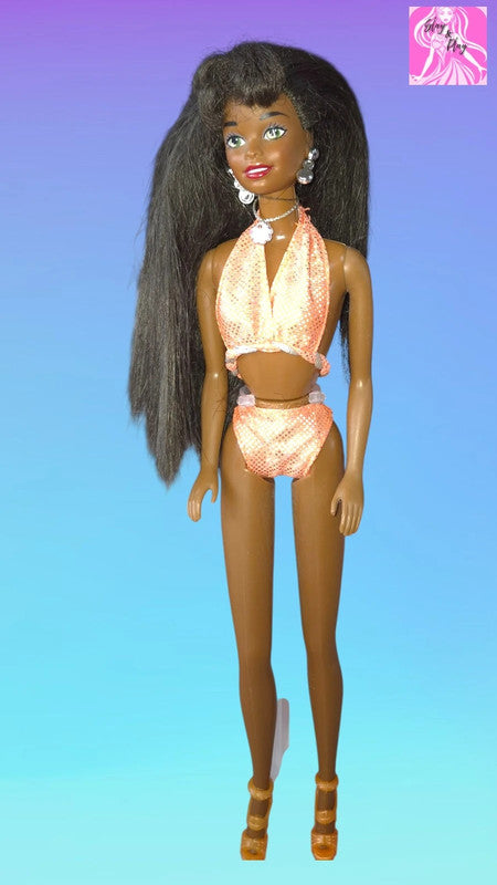 ✨🏖️ 1995 Sparkle Beach Christie | Glow Goals in Glitter | 90s Beach Queen 🏖️✨