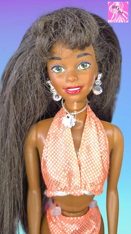 ✨🏖️ 1995 Sparkle Beach Christie | Glow Goals in Glitter | 90s Beach Queen 🏖️✨