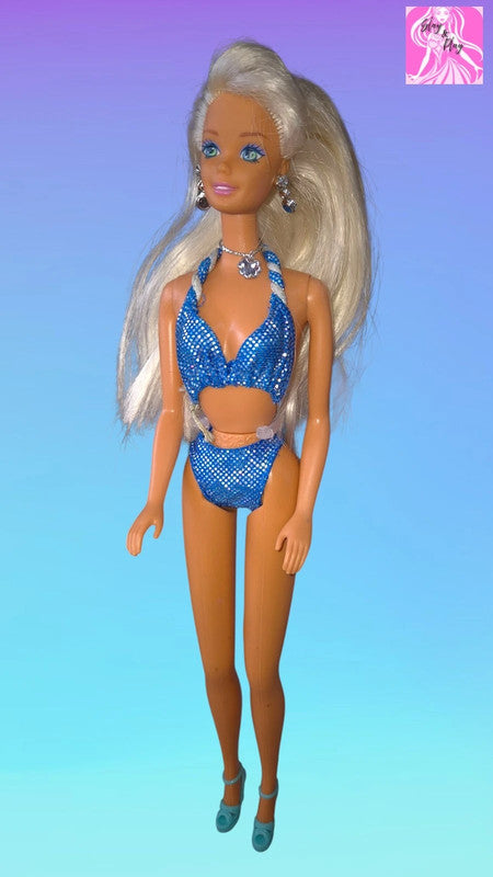✨🏖️ 1995 Sparkle Beach Barbie | Glitter, Glow &amp; Beachy Vibes | 90s Summer Icon 🏖️✨