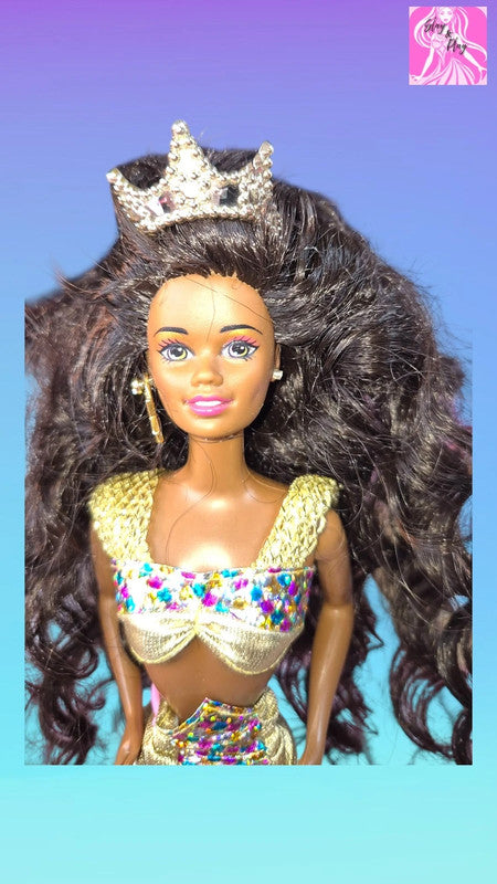 🧜‍♀️✨ 1995 Jewel Hair Mermaid Christie – Re-Rooted Beauty | Underwater Sparkle | Restored 90s Magic ✨🧜‍♀️