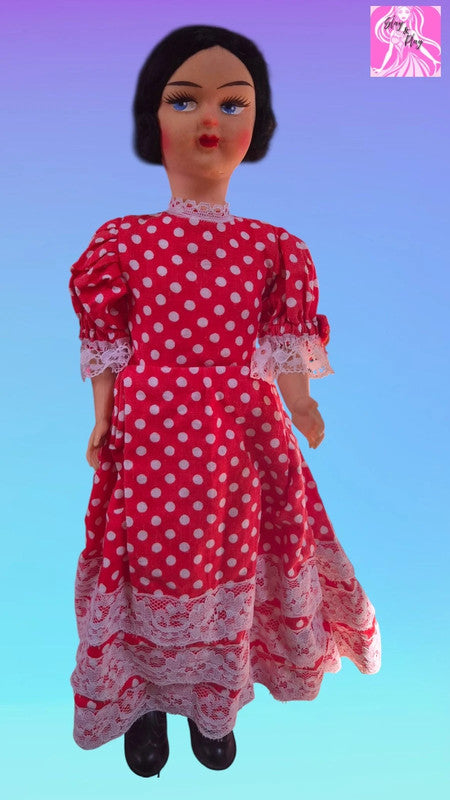 🎨✨ Hand-Painted Vintage Plastic Doll | One-of-a-Kind Artisan Treasure | Unique Collector's Piece ✨🎨