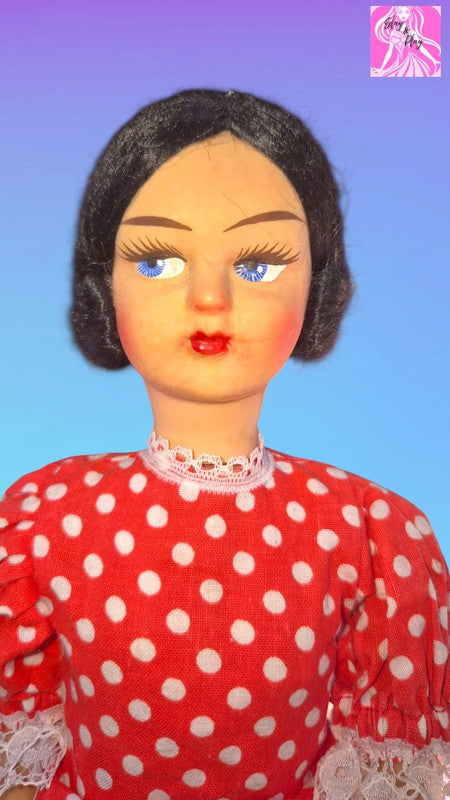 🎨✨ Hand-Painted Vintage Plastic Doll | One-of-a-Kind Artisan Treasure | Unique Collector's Piece ✨🎨