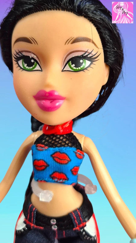 Bratz Doll - Jade in Kiss Print Crop Top & Red Boots