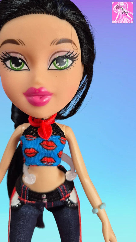 Bratz Doll - Jade in Kiss Print Crop Top & Red Boots