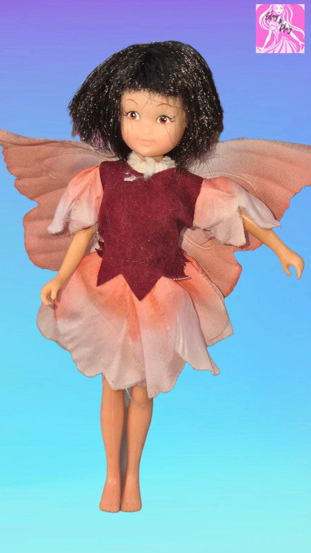 Hornby flower fairies almond blossom doll 1983 - vintage collectible burgundy & pink