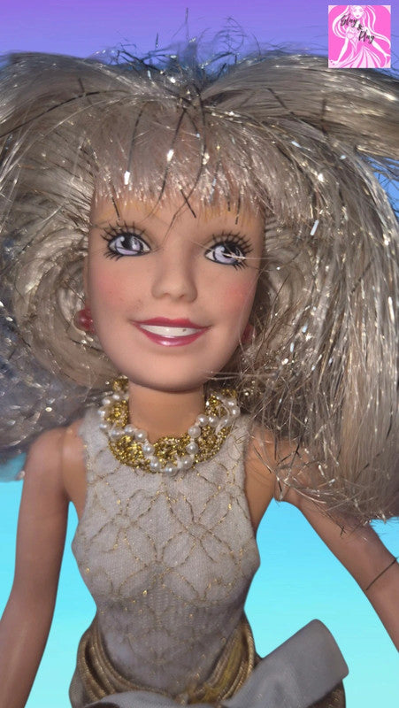 Vintage 1987 Hasbro Jem Glitter N Gold 12" Holograms Doll Sold As Seen