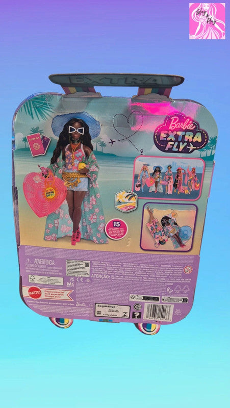 Barbie Extra Fly Beach Doll 15 Accessories HPB14 Travel Barbie New In Package