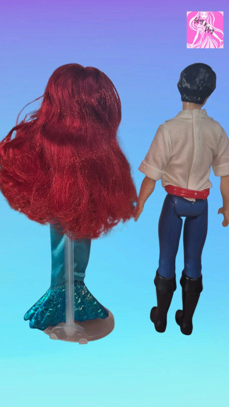 Disney Little Mermaid Ariel & Prince Eric Doll Set Great Condition