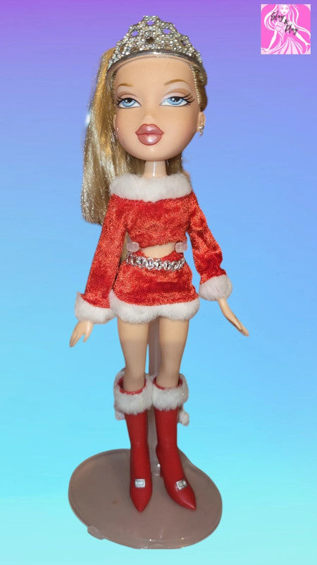 Bratz Cloe Doll Christmas Holiday Red Santa Dress